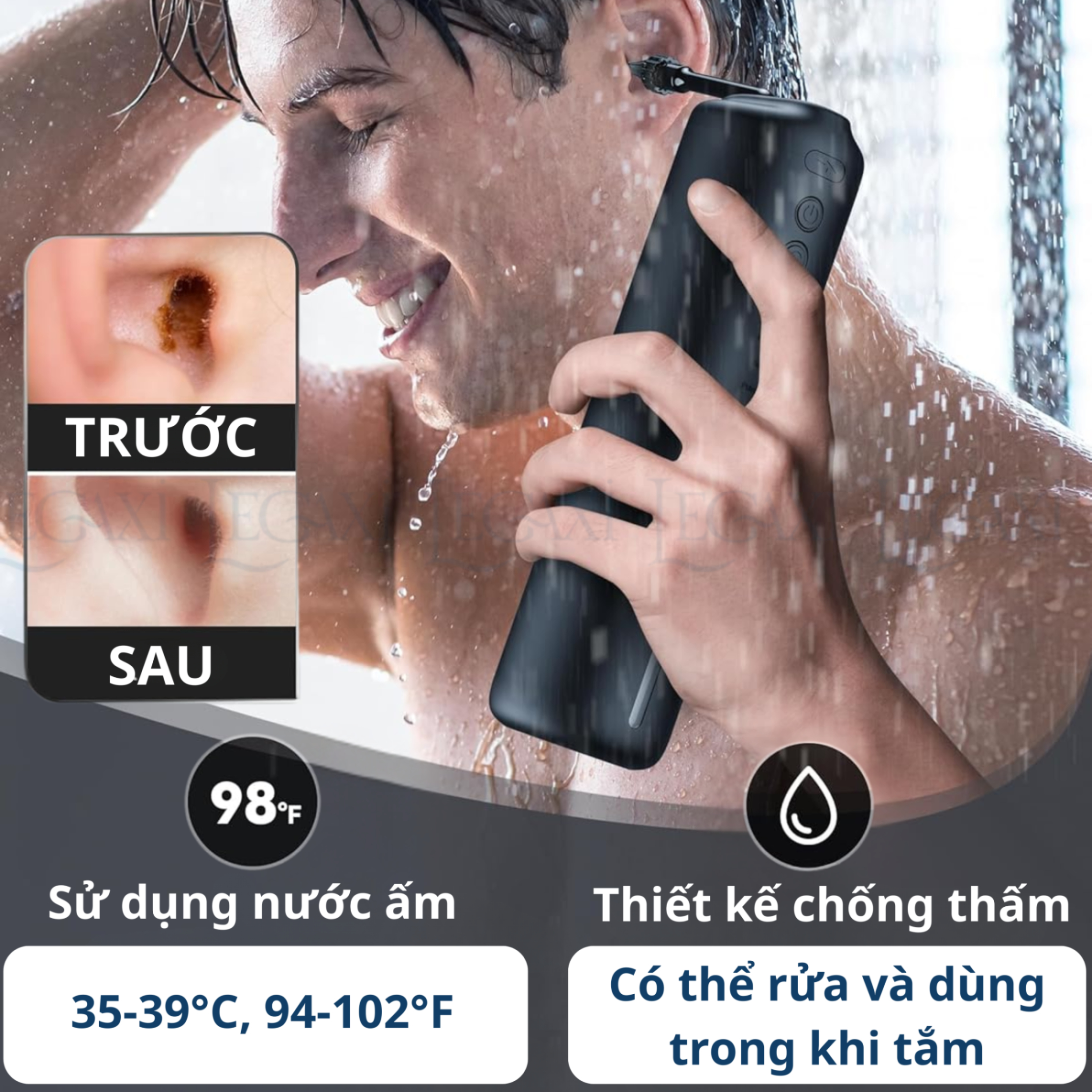 Máy Rửa Tai Bằng Nước Tự Động, Dụng Cụ Lấy Ráy Tai Thông Minh Lấy Sạch Ráy Tai An Toàn Cho Gia Đình