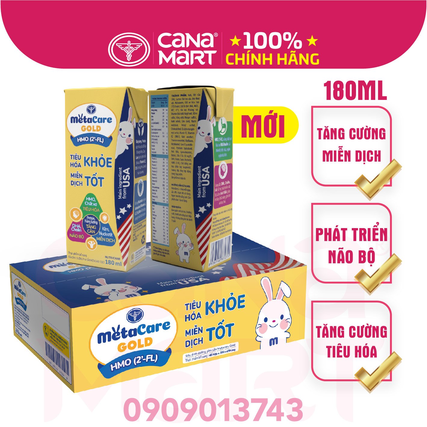 Thùng sữa nước Nutricare Metacare GOLD hỗ trợ hệ tiêu hóa và miễn dich