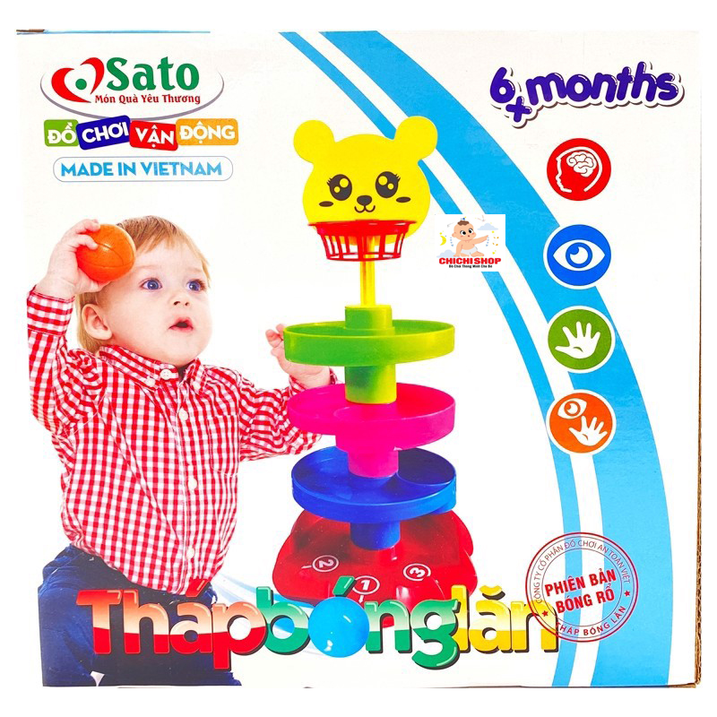 Đồ Chơi Thả Bóng Xoay Tròn, Tháp Bóng Lăn Cầu Trượt Nhiều Màu Sắc Cho Trẻ Từ 6 Tháng tuổi