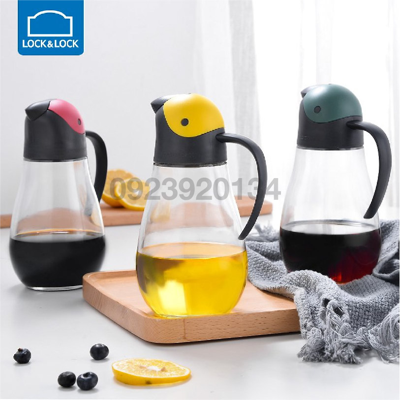 Bình thủy tinh rót dầu hình con chim 550ml Lock &amp; Lock CKO201