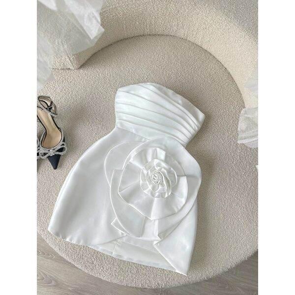 ĐẦM CÚP NGỰC ÔM BODY NHÚN HOA HỒNG