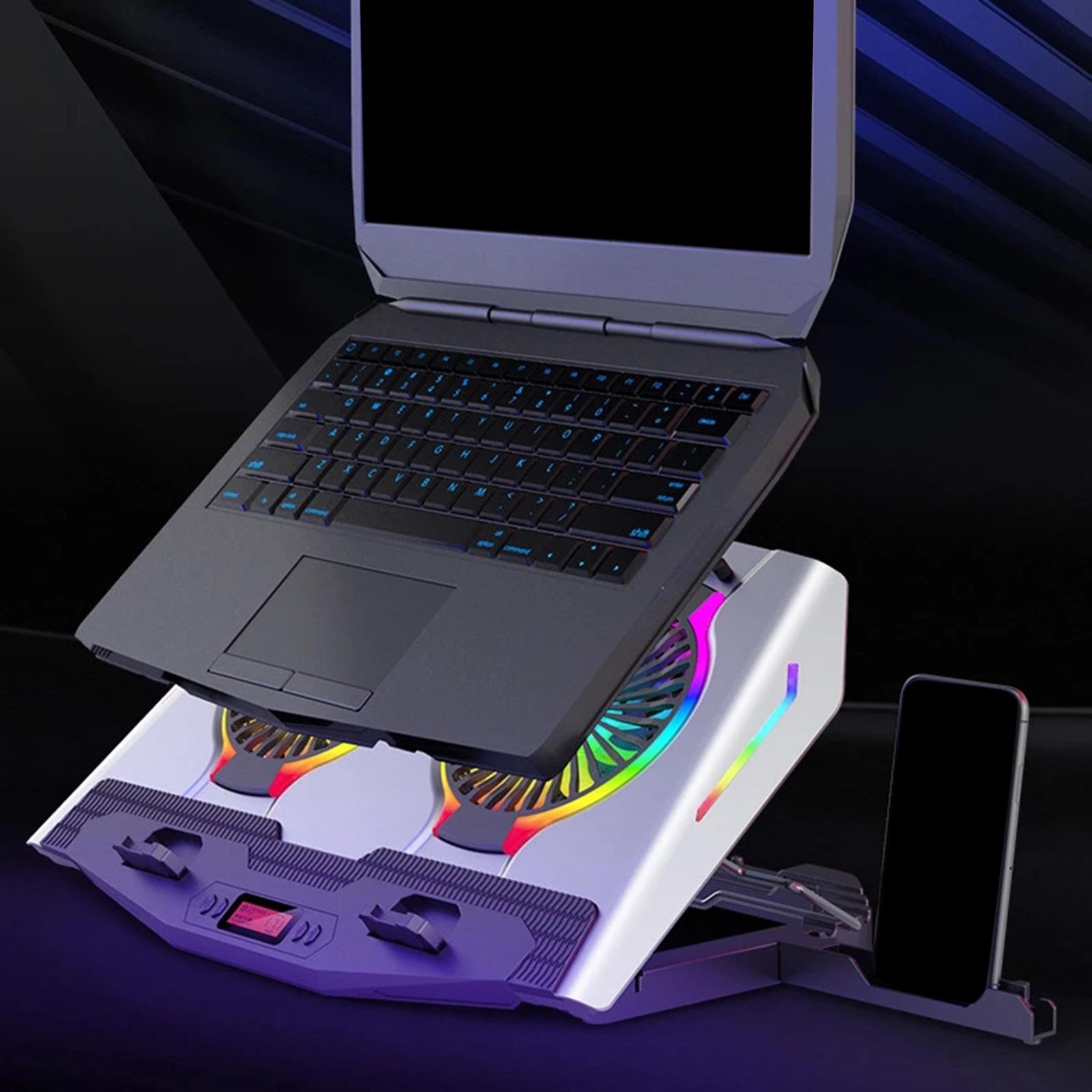 Laptop Cooler Cooling Pad Stand Adjustable Fan For Game PC Notebook