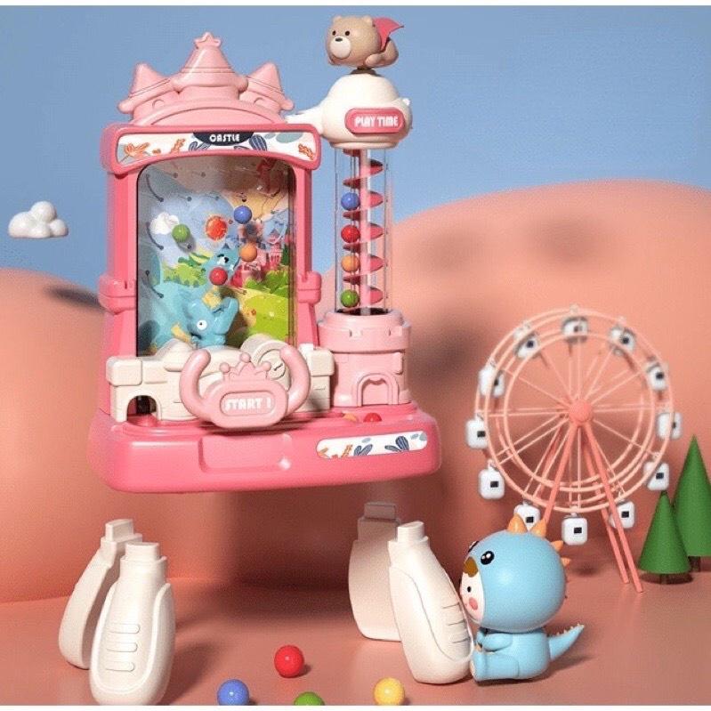 Đồ chơi máy hứng bi lâu đài dễ thương cho bé màu hồng và xanh- người lớn chơi giải stress