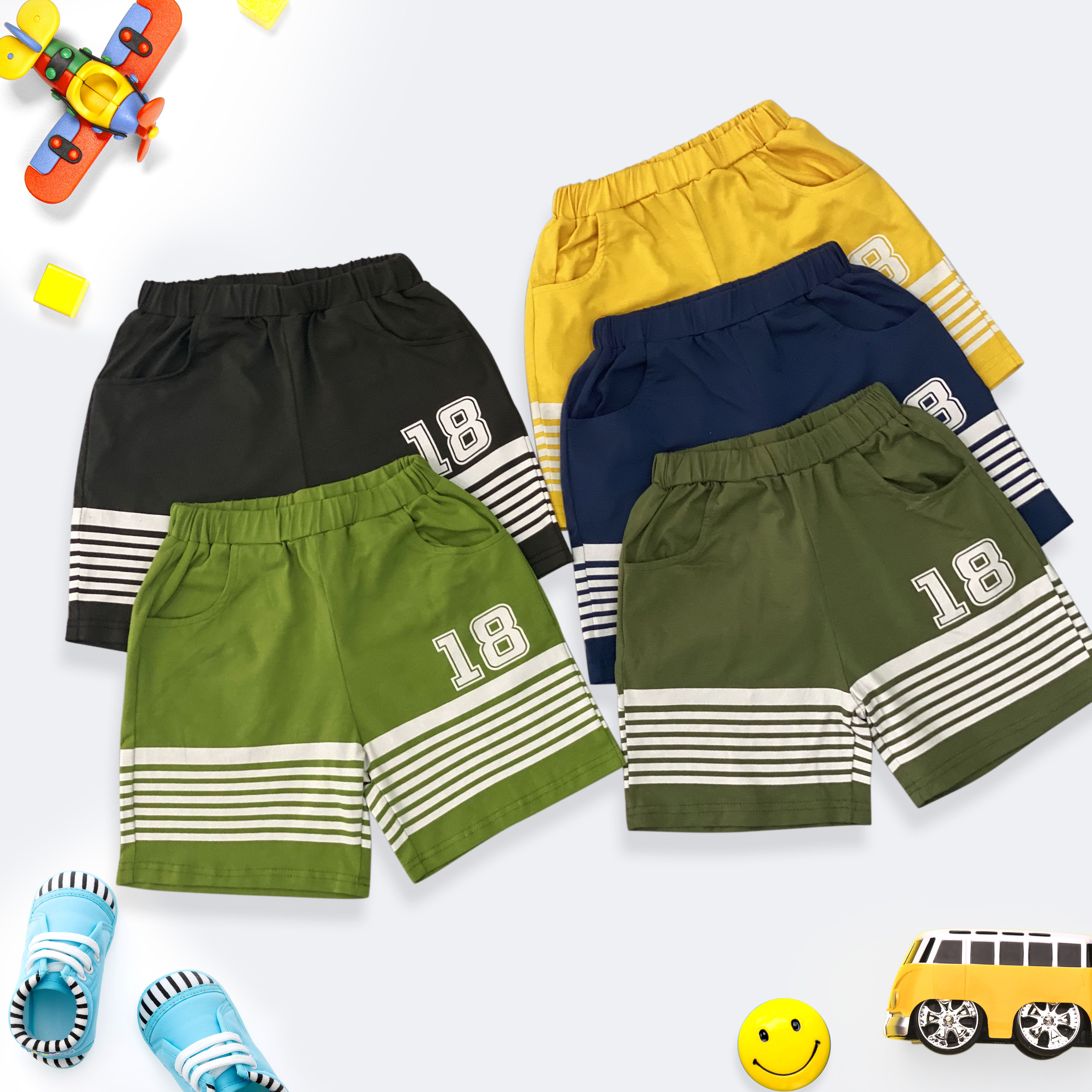 Quần Short Thun Bé Trai Từ 4-12 Tuổi   MEEJENA Quần Short Bé  Trai  100% Cotton 4C - 899