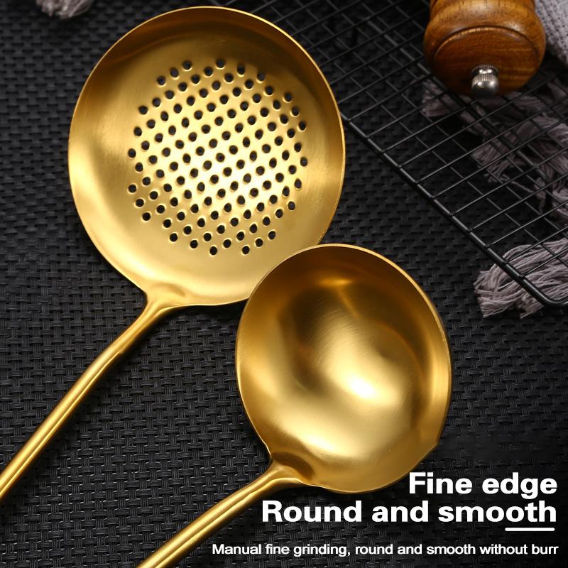 Vàng Thép Không Gỉ Nấu Công Cụ Muỗng Thìa Đũa Bếp Dụng Cụ Nhà Bếp Thìa Đũa Thìa Bộ Đồ Dùng Nhà Bếp Tiện Dụng Tất Cả Mới Nhất