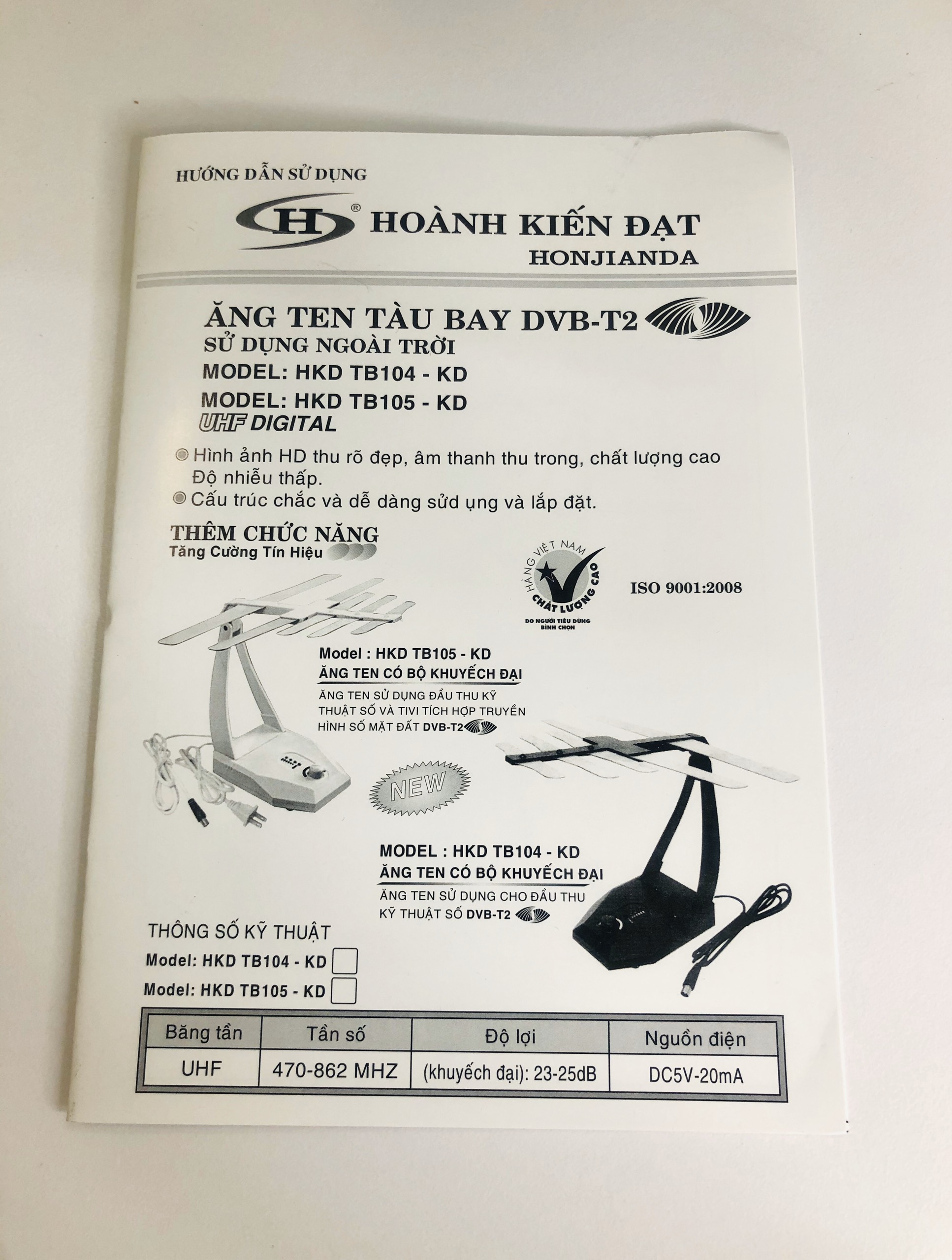 ANTEN BÀN DVB T2 HKD 105 HOÀNH KIẾN ĐẠT ,HÀNG CHÍNH HÃNG.