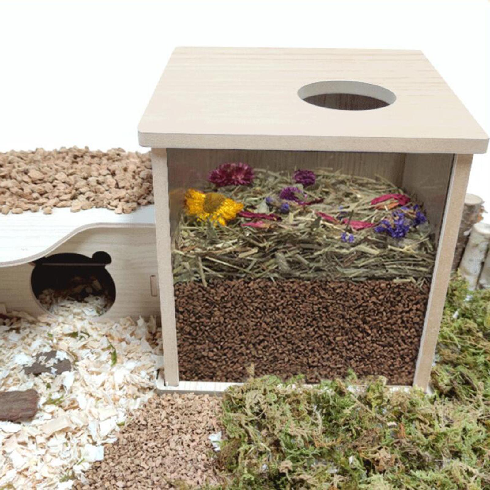 Hamster Wooden Cage Rats Bed Pets Rest Playing Dwarf Hamster Acrylic Habitat