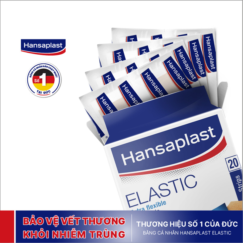 Băng cá nhân Hansaplast Elastic gói 20 miếng