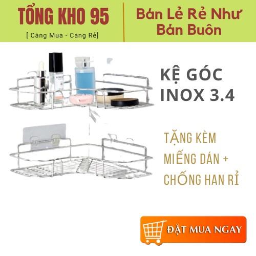 Kệ góc để đồ dán tường không cần khoan vít bằng inox; kệ treo nhà tắm.