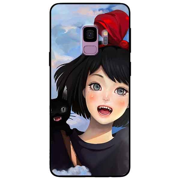 Ốp lưng in cho Samsung S9 Mẫu Cô Gái Nơ Đỏ