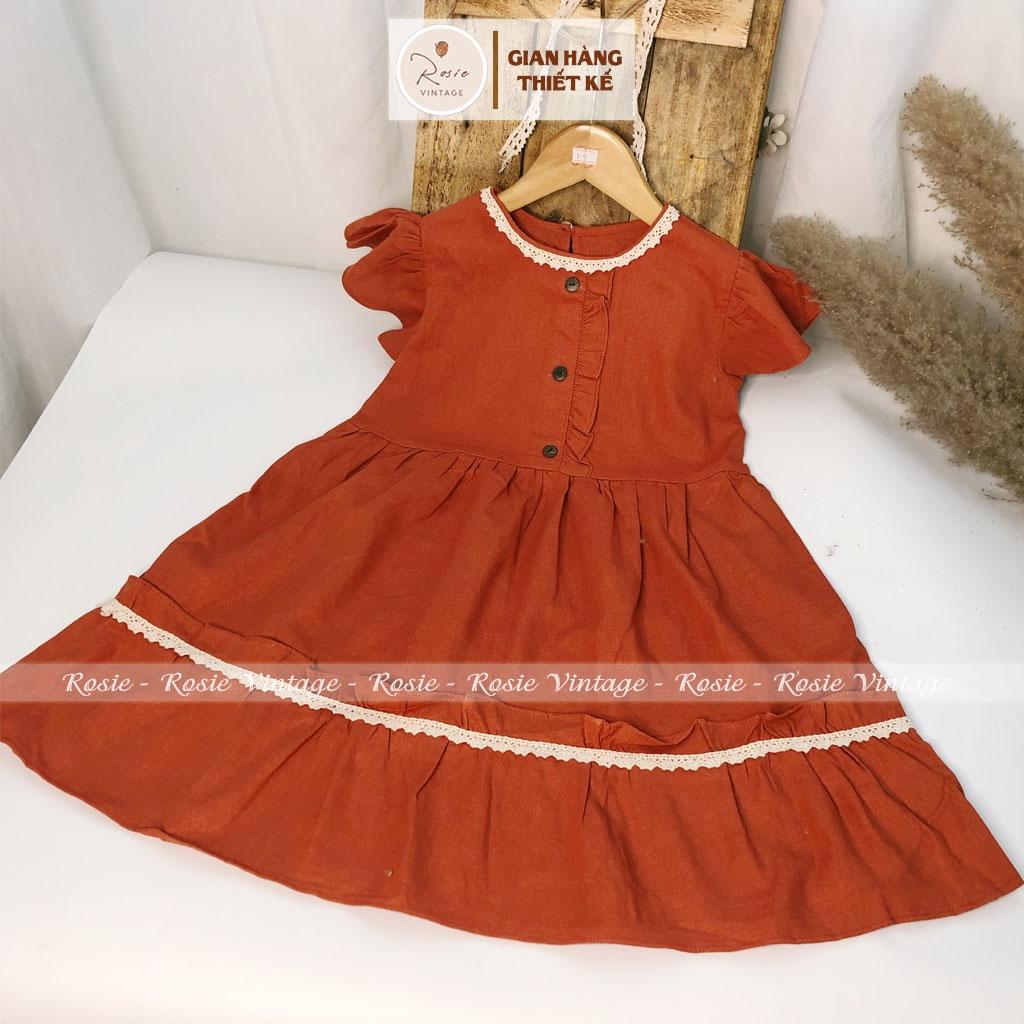 Váy cánh tiên ROLIA , chất vải Linen 100% tự nhiên, mềm mát, mặc thấm hút mồ hôi cho bé gái từ 9 - 36kg V21