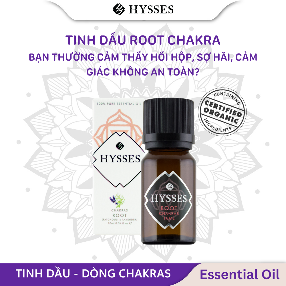Tinh Dầu Cao Cấp Hysses Chakras Root Tăng Năng Lượng Luân Xa Cân Bằng Giúp Giảm Stress, Tăng Cường Lý Trí, Suy Nghĩ Não Bộ Với Oải Hương và Hoắc Hương Hữu Cơ Tự Nhiên