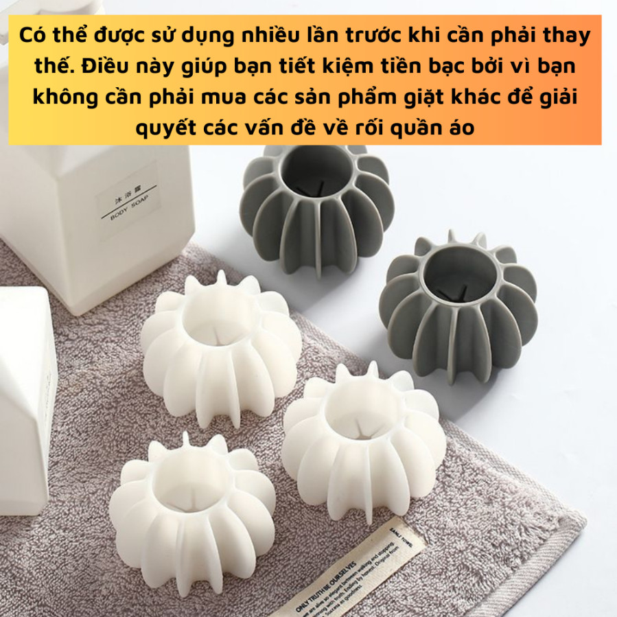 Bóng giặt silicon mềm làm sạch chống rối giúp quần áo sạch hơn, không nhăn tiện dụng