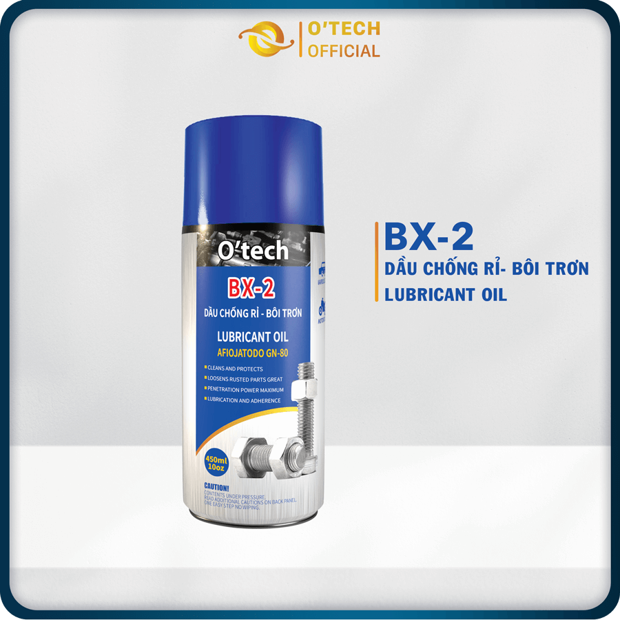 Bình xịt BX-2 Dầu Chống Rỉ Sét - Bôi Trơn đa năng O’tech (450ml) Lubricant Oil