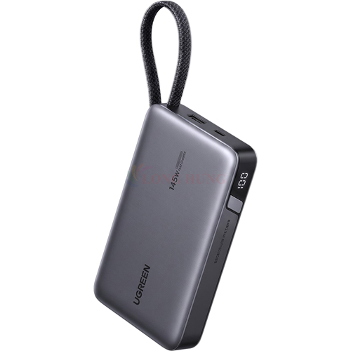 Sạc dự phòng Ugreen Power Bank Built-In Dual Cable 25cm 1USB 2Type-C 145W 20000mAh PB551 55992B - Hàng chính hãng