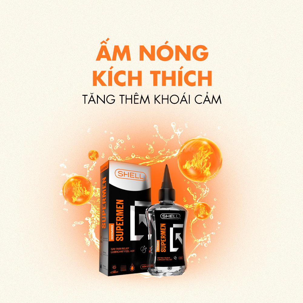 Gel bôi trơn hậu môn nóng ấm - Shell Supermen Warming