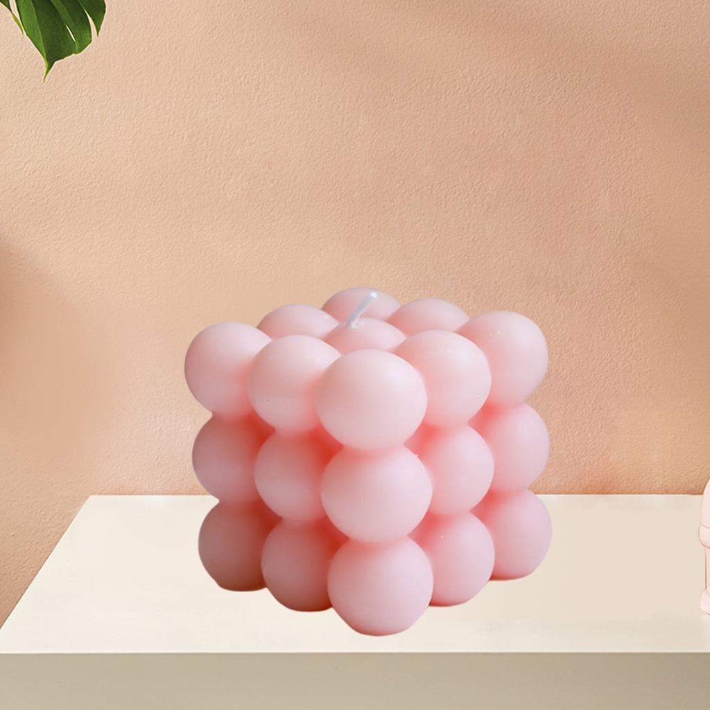 2xCube Candle Soy Wax Small INS Bedroom Office Nursery Decor Dessert Candle pink