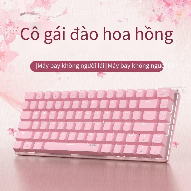 Đặc Biệt Đen Hầu Tước AK33 Hồng Bàn Phím Cơ Xanh Trục Đỏ Trục Bé Gái Dễ Thương Văn Phòng Tại Nhà Trò Chơi Full Phím Không Bấm Bàn Phím