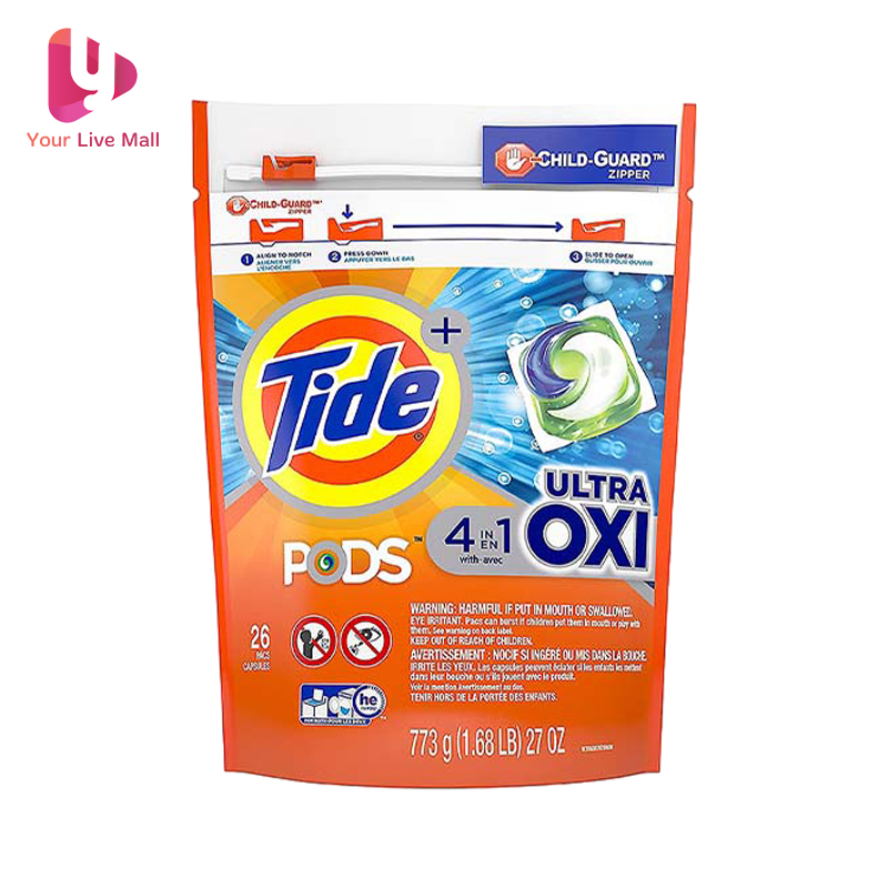 Viên Giặt Tide Pods Ultra Oxi Liquid Detergent (26 Pacs)