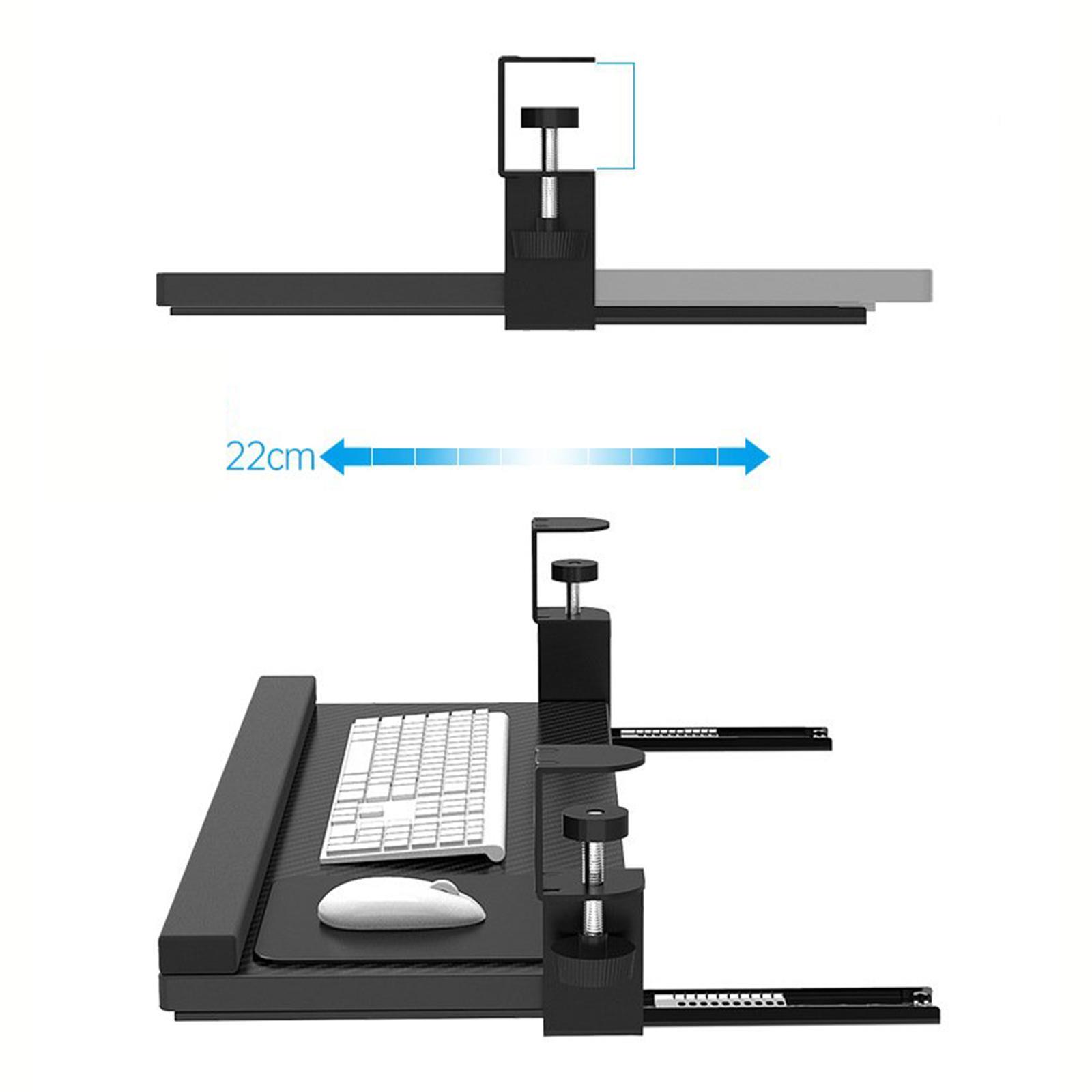 Adjustable Keyboard Tray Under Desk Support for Mouse Computer Desk Typing
