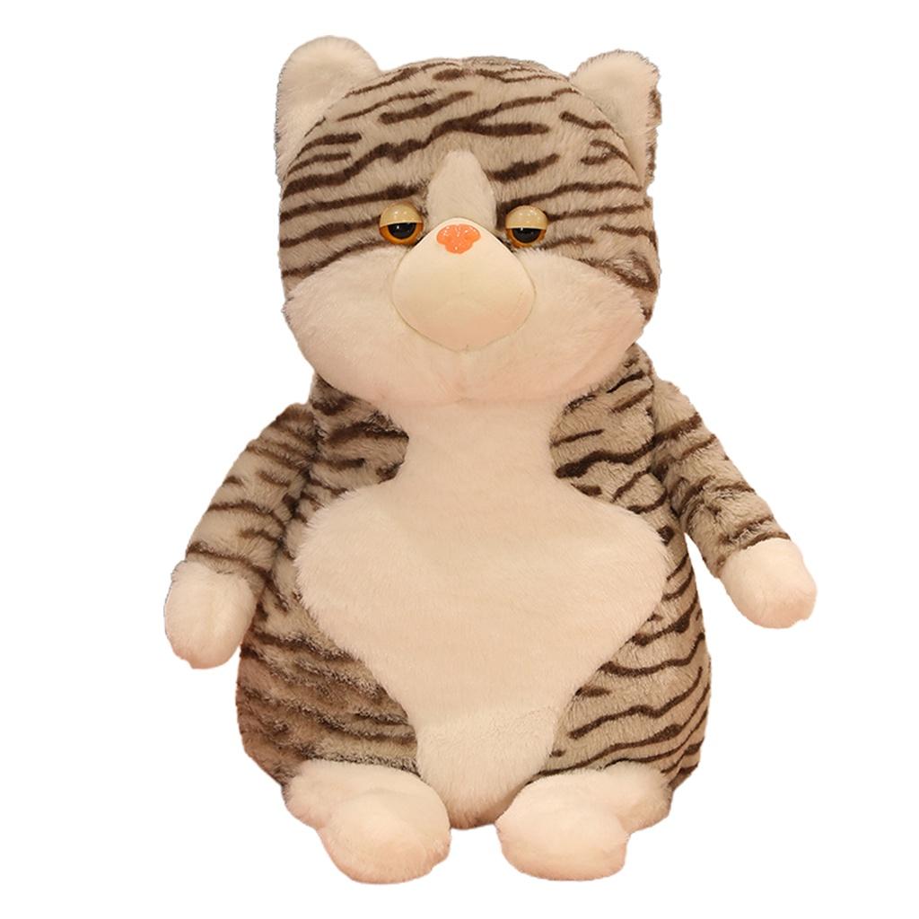 Washable Cat Stuffed Toy Clear Lines Kitty Stuffed Doll Breathable for Anniversary