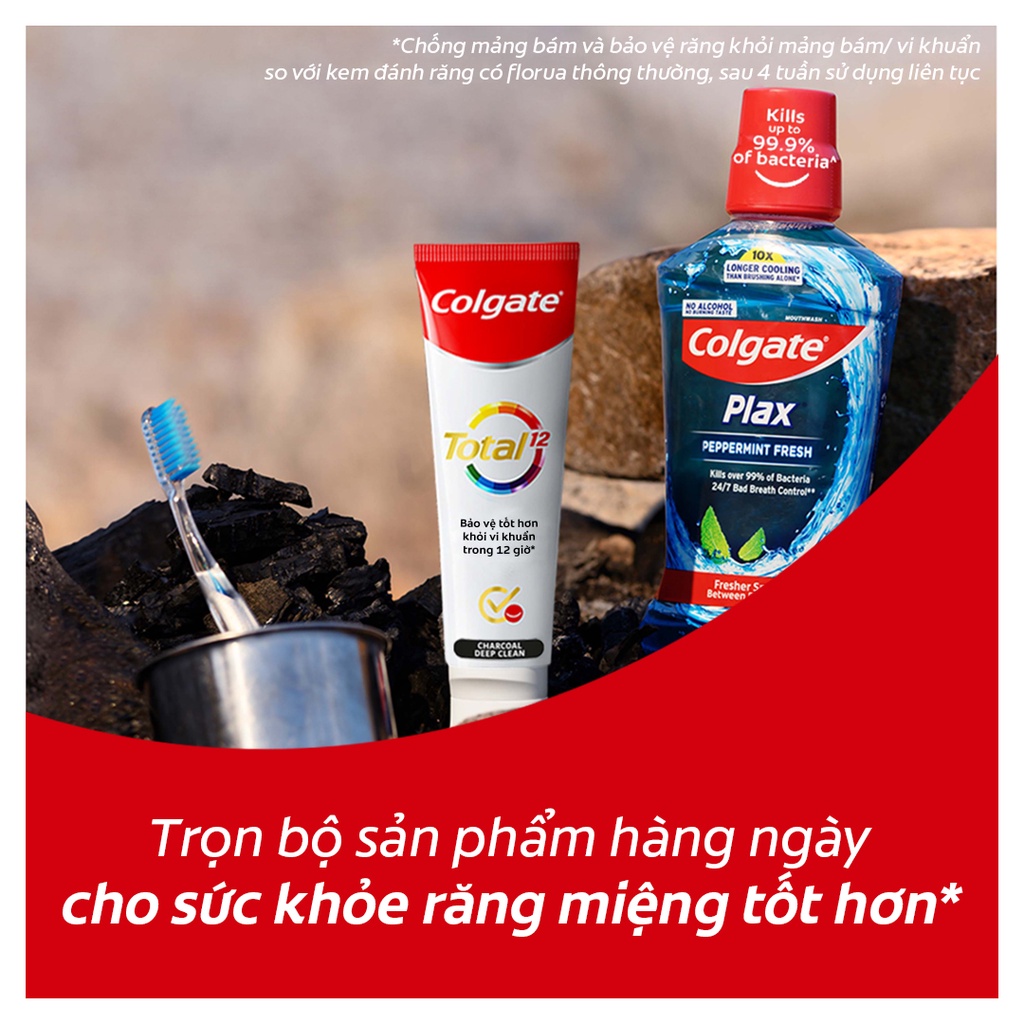 Kem đánh răng Colgate Total than hoạt tính bảo vệ toàn diện 170g/hộp