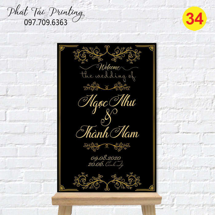 Bảng Welcome trang trí đám cưới MS 34