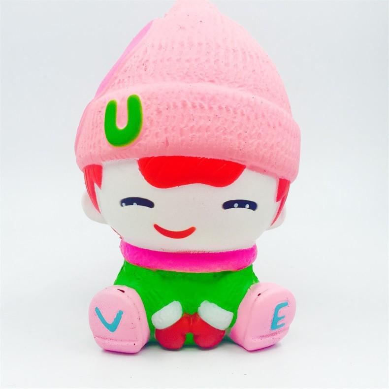 Squishy Em bé đội mũ hồng dễ thương