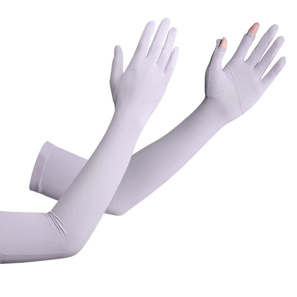 Găng tay thể thao hở ngón chống nắng và tia UV bằng lụa lạnh