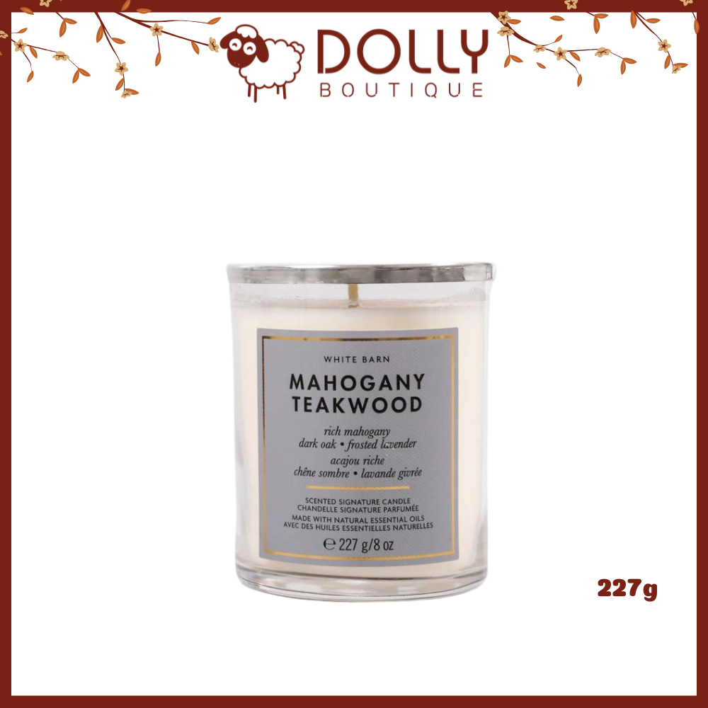 Nến Thơm 1 Bấc Mahogany Teakwood 227g