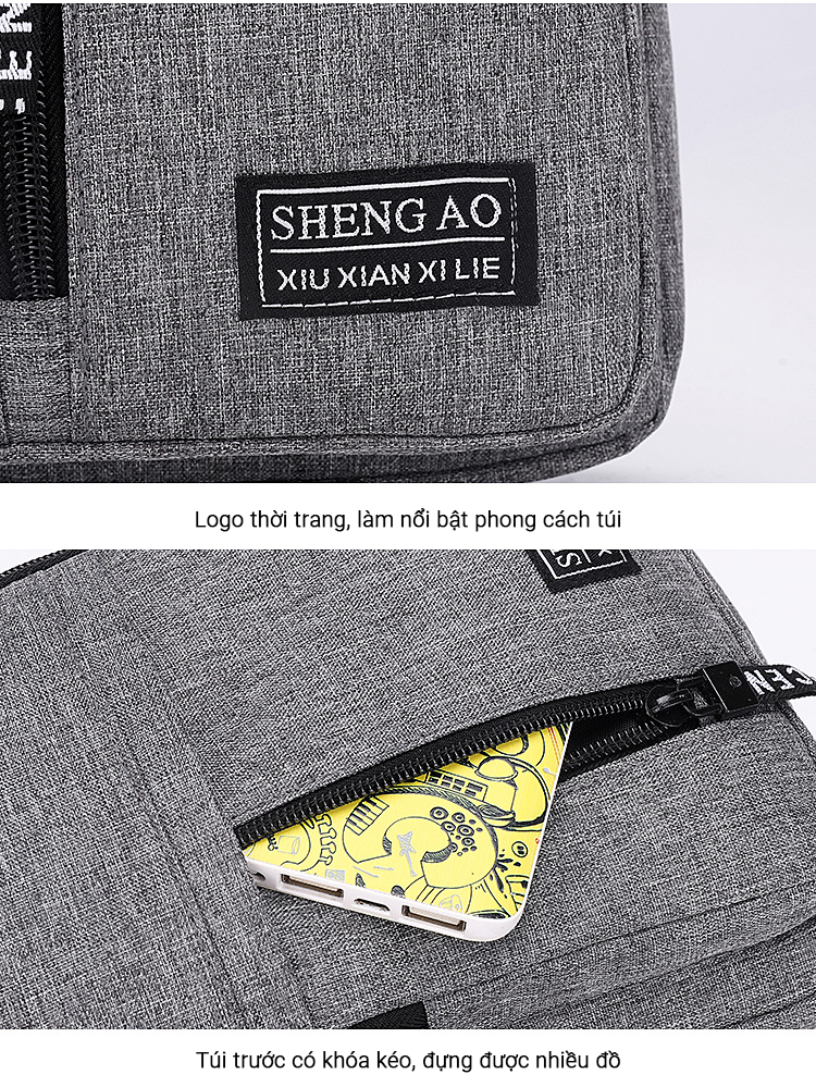 Túi Đeo Chéo Nam Thời Trang Teement, Chất Liệu Vải Oxford Cao Cấp, Phong Cách Mới- Hàng Chính Hãng