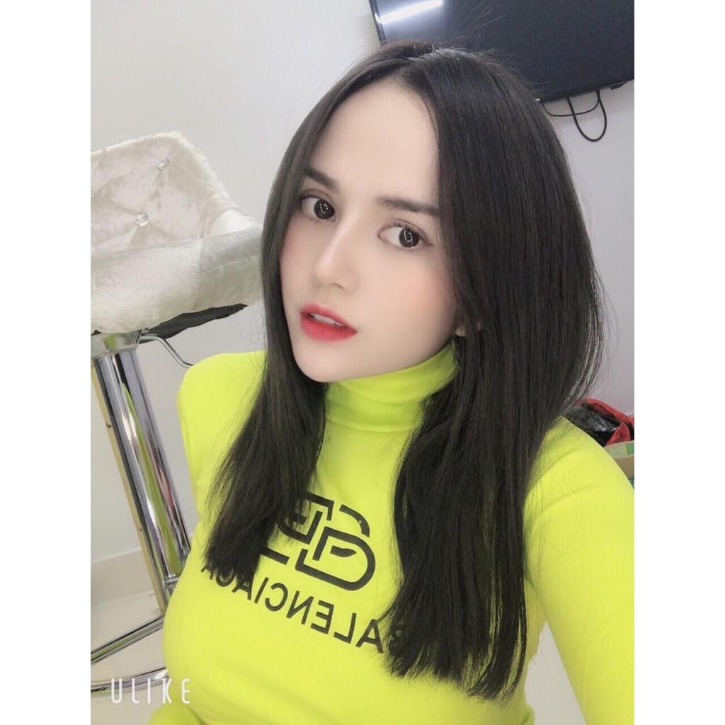 Áo thun croptop tay dài cổ lọ in chữ đa dạng mẫu mã màu sắc kích cỡ