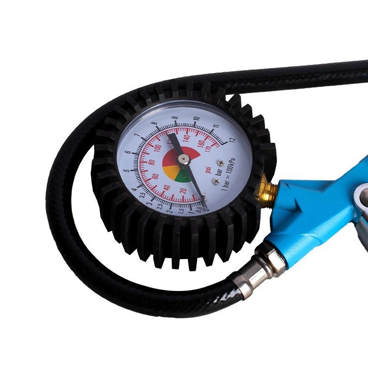 Máy bơm lốp ô tô xe máy cao cấp FIXTEC FATG0001 có đồng hồ đo áp suất, dùng cho máy nén khí