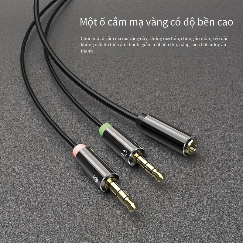 Micrô tai nghe máy tính kiểu mới nhất cáp chuyển hai trong một điện thoại di động đầu chuyển đổi tai nghe bộ chia âm thanh một điểm hai