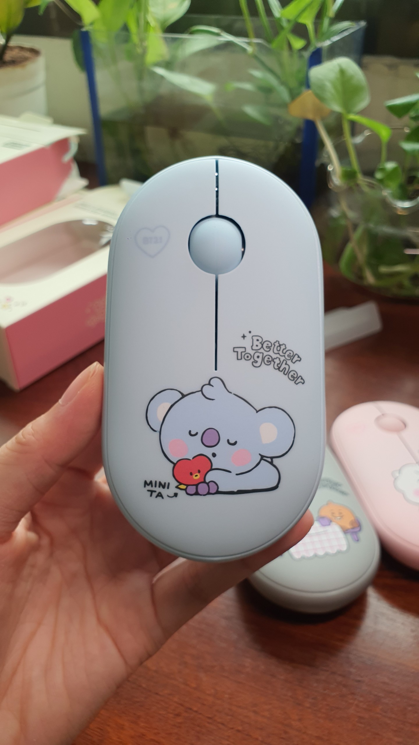 CHUỘT KHÔNG DÂY BT21 BABY VER 3 2021 CHỐNG ỒN KẾT NỐI 2 CÁCH-HÀNG CHÍNH HÃNG