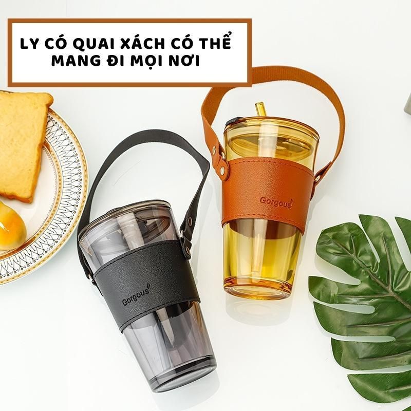 Ly Thủy Tinh Mix Da Có Quai Xách 450ml