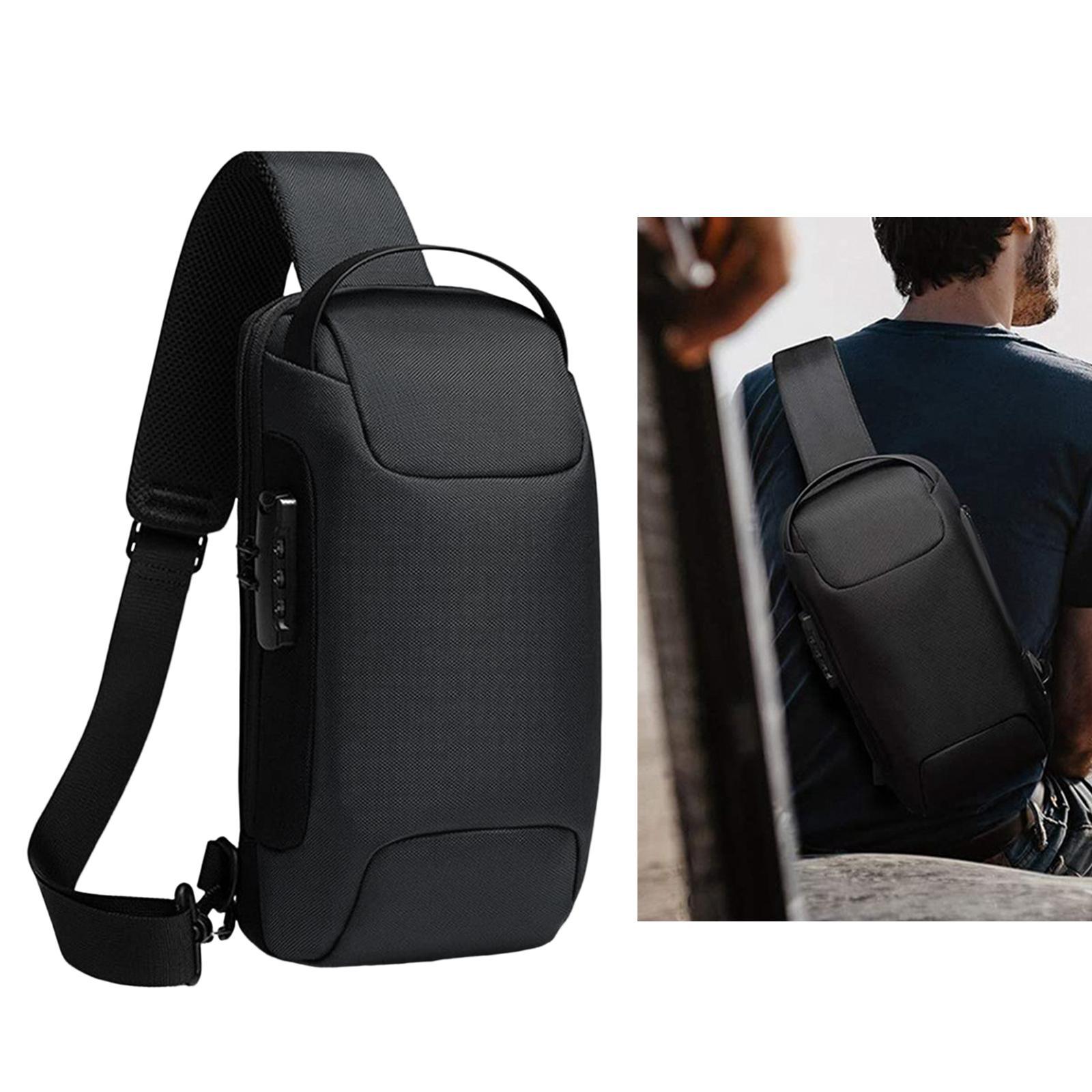 Bag for Men with Lock Backpack Handbag for Cycling Camping Travelling