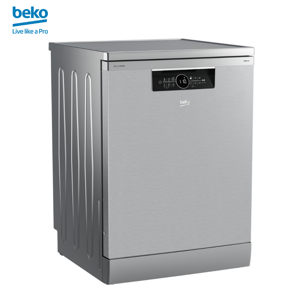 Máy Rửa Chén Độc Lập BEKO Dung Tích 15 Bộ, Rửa Góc Tăng Cường CornerIntense, Tiết Kiệm Điện A++, BDFN36530XC - Hàng Chính Hãng