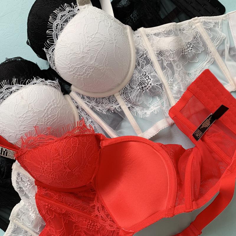 Áo Ngực Ren Chữ Cái Áo Ngực Đúc Đồ Lót Nữ Push Up Ren Gợi Cảm Nữ Bralette Hồng Áo Lót Dây Chéo Top