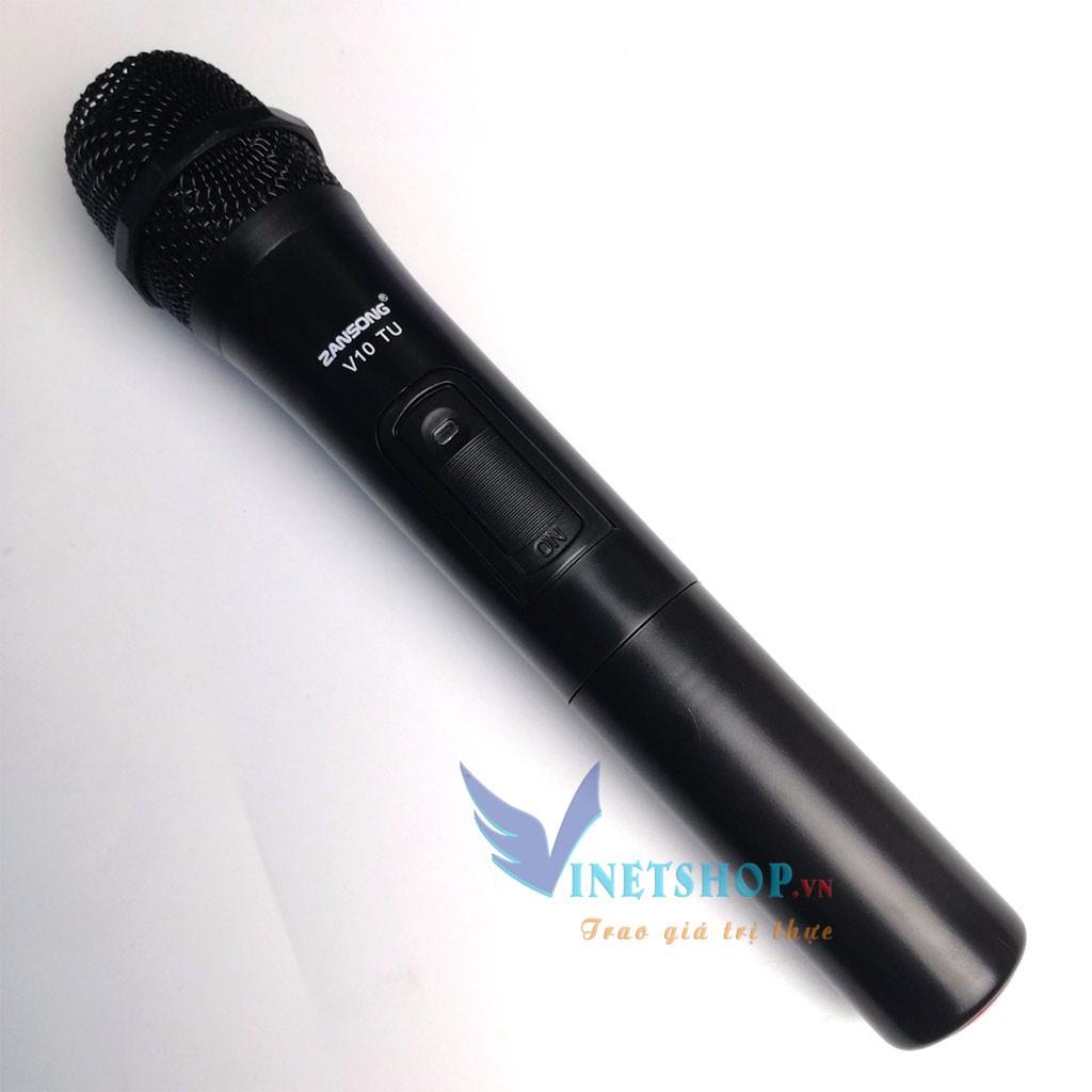 Micro Karaoke không dây cho loa kéo Zansong V10 (đen) - Hỗ trợ các thiết bị có jack cắm 3.5mm và 6.5mm -DC2168