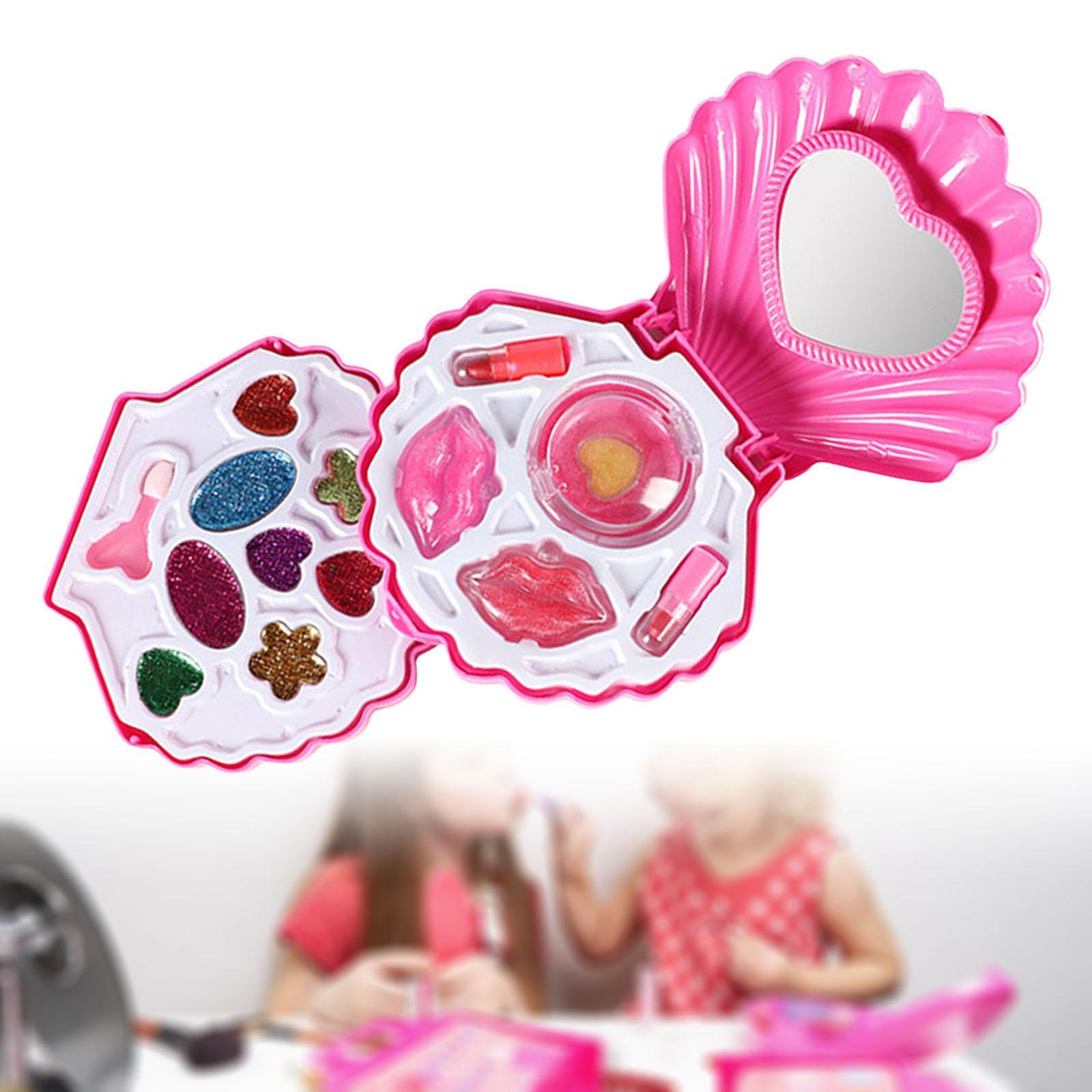 Kids Makeup Kit Gifts Beauty Toy with Cosmetic Bag Washable for Little Girls