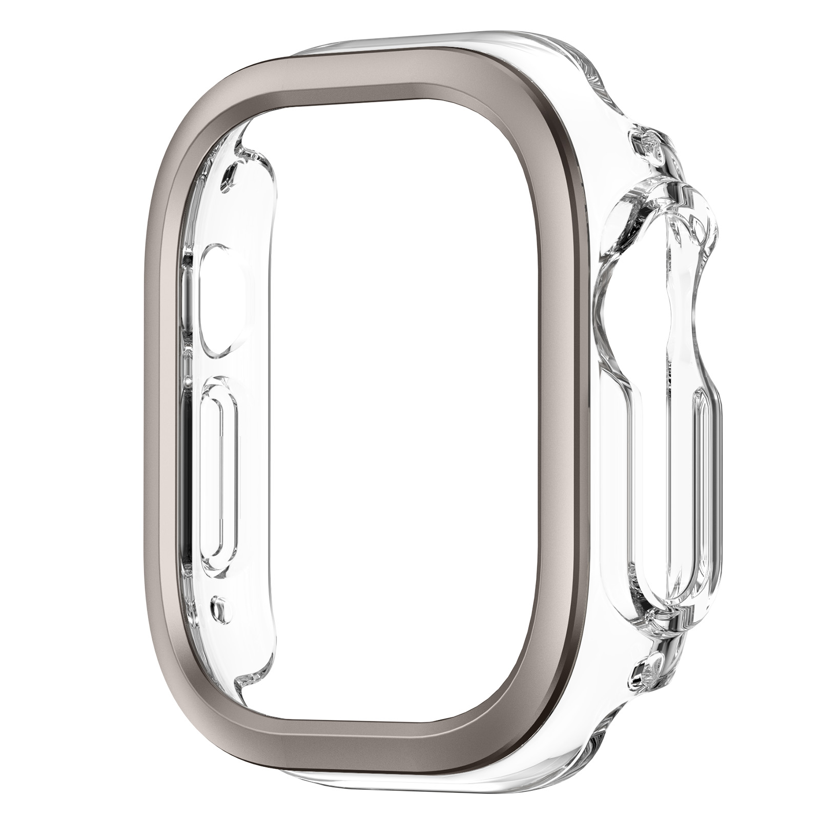Ốp Case PC Trong Suốt Viền Màu cho Apple Watch Ultra 1/2 49mm - Hàng Chính Hãng