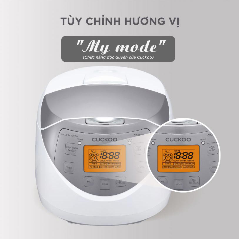 Nồi cơm điện tử Cuckoo 1.0 lít CR-0631F/WHSIVNCV - Hàng chính hãng
