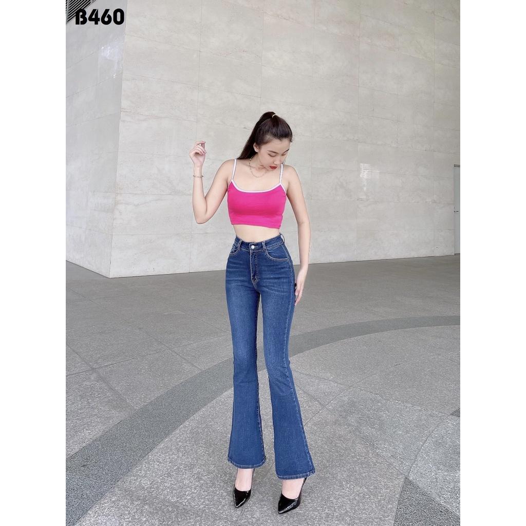 Quần Jeans Nữ Lưng Siêu Cao Tôn Dáng Ống loe dài