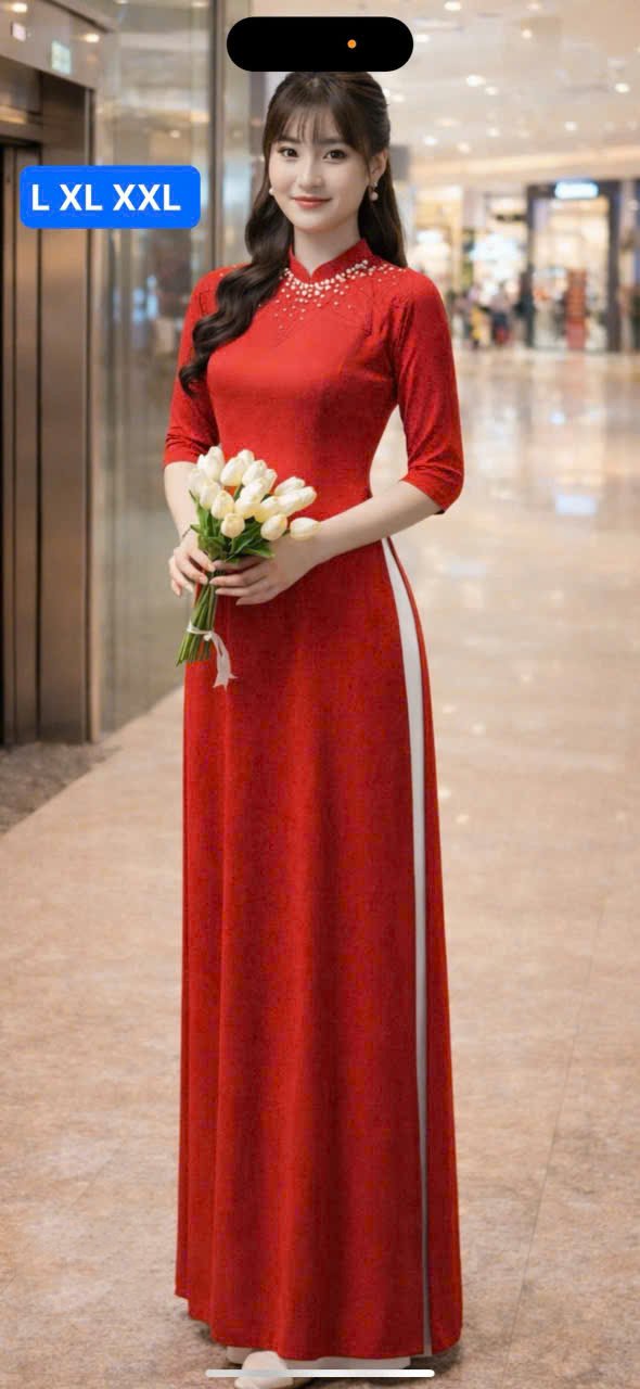 Áo Dài Truyền Thống Cổ Ren - KT2458