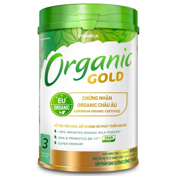 COMBO 2 HỘP SỮA BỘT VINAMILK ORGANIC GOLD 3 (1 - 2 TUỔI) 850G