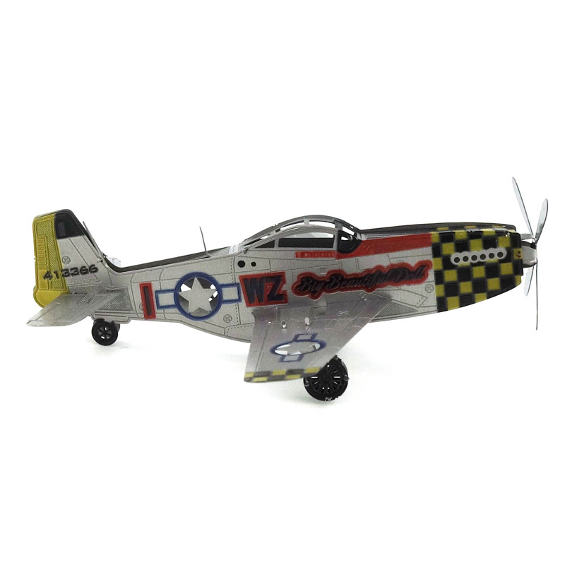 Mô hình thép 3D tự ráp máy bay P51 Mustang màu