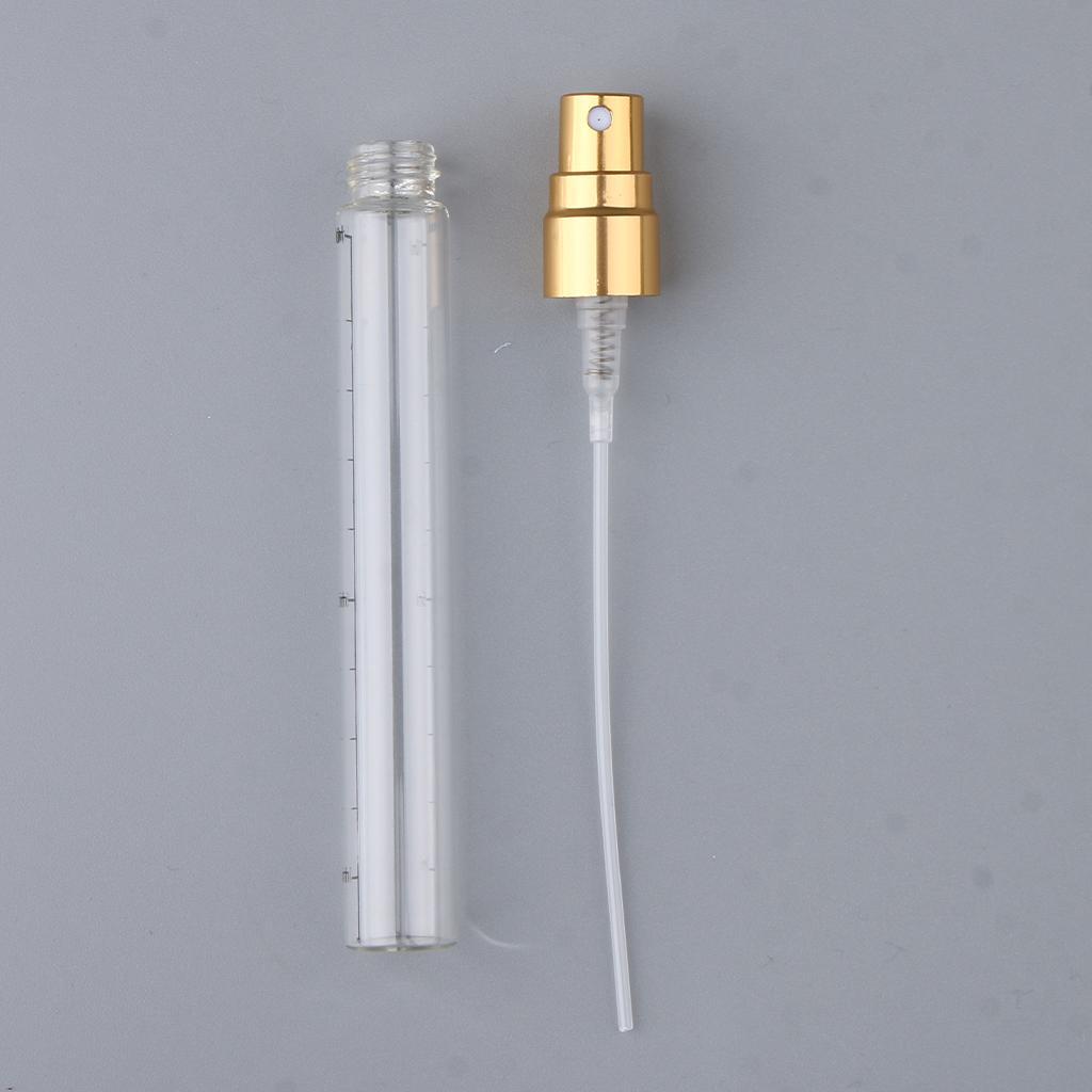 5x Empty  Aftershave Spray Bottles Refillable  Sprayer 10ml Gold