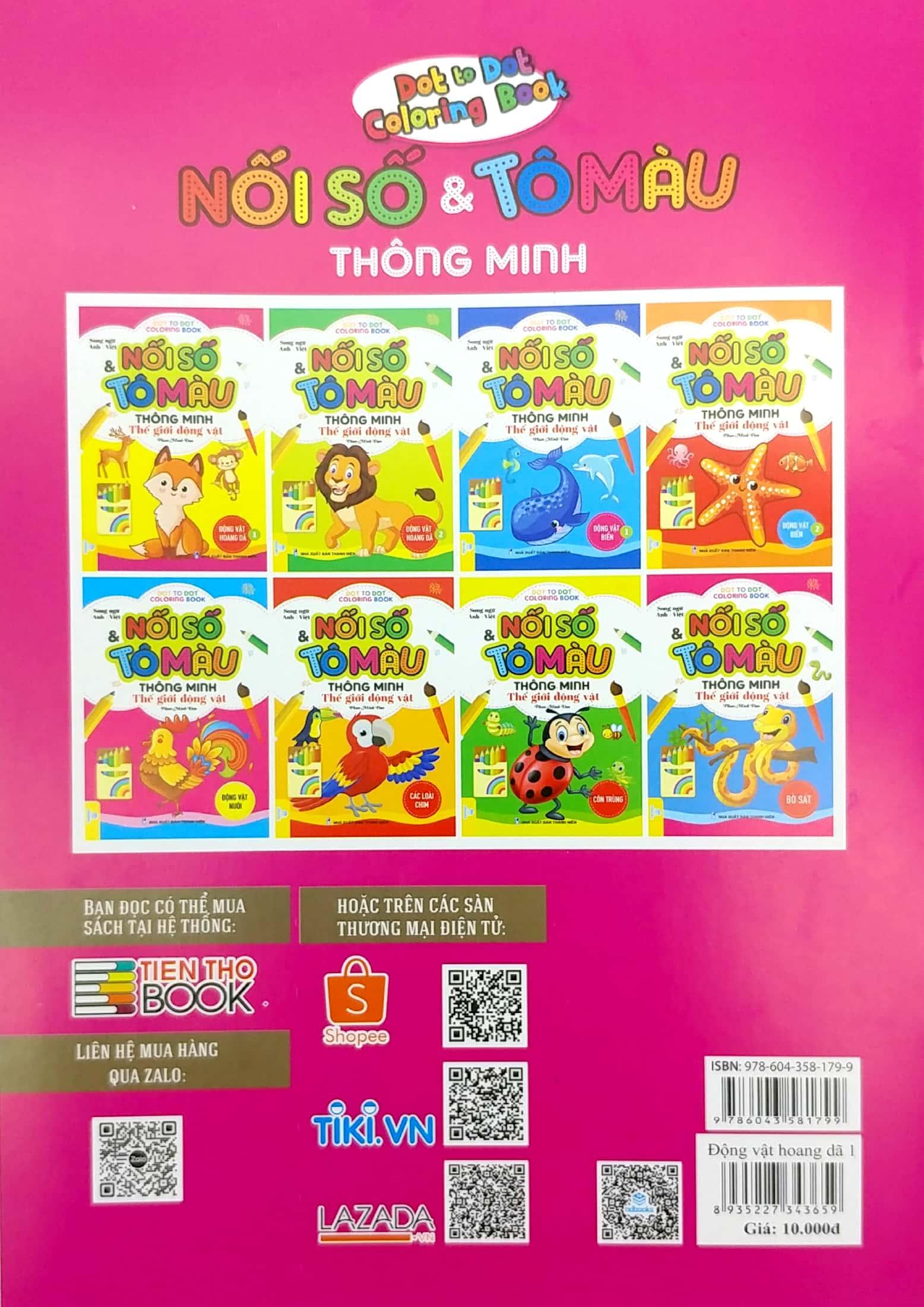 Nối Số Và Tô Màu Thông Minh: Thế Giới Động Vật - Động Vật Hoang Dã - Tập 1