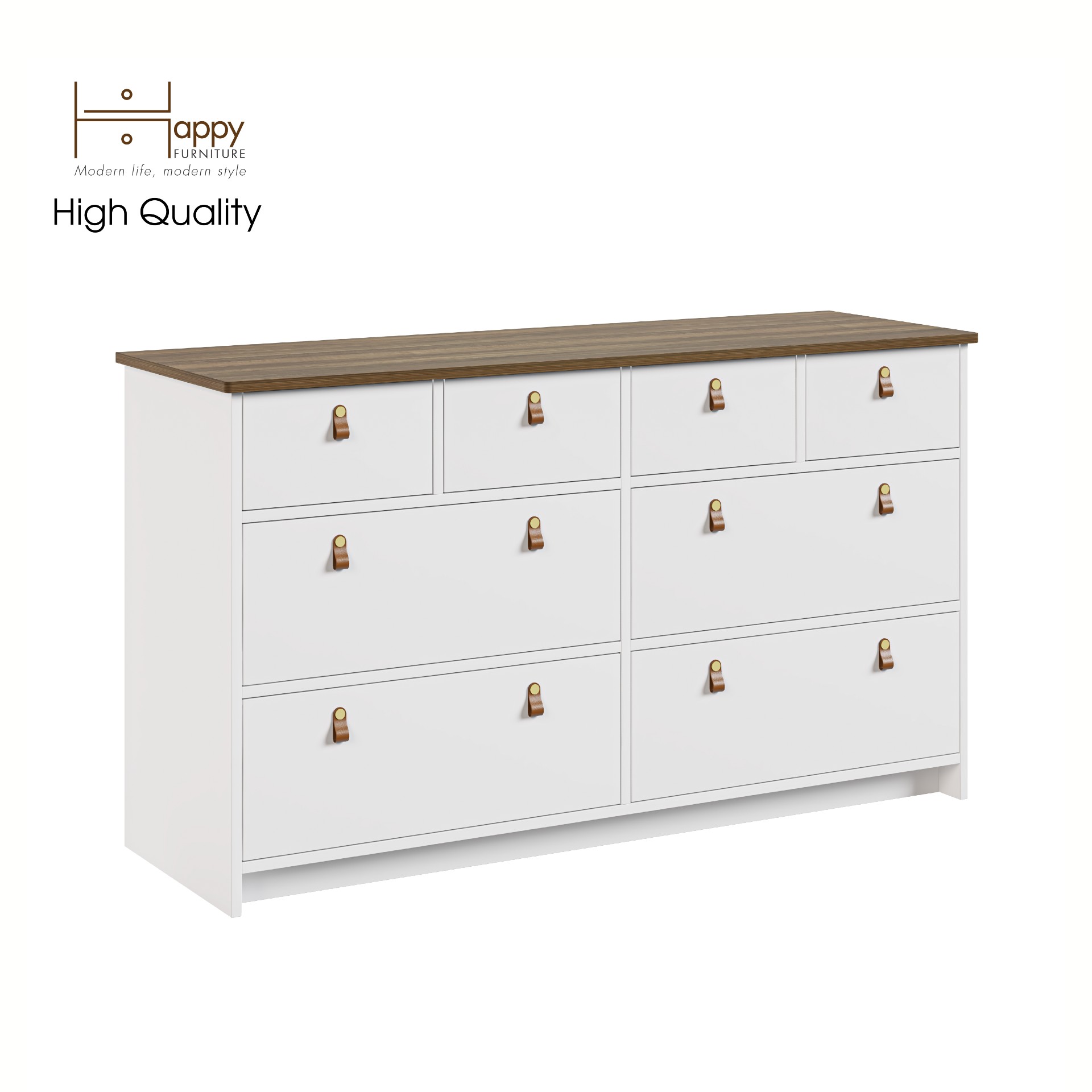 [Happy Home Furniture] NOMIA , Tủ lưu trữ 8 ngăn kéo , 140cm x 45cm x 80cm ( DxRxC), THK_065